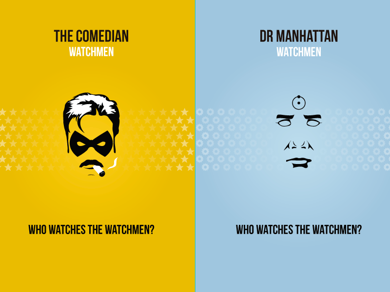Watchmen posters (The Comedian & Dr Manhattan)