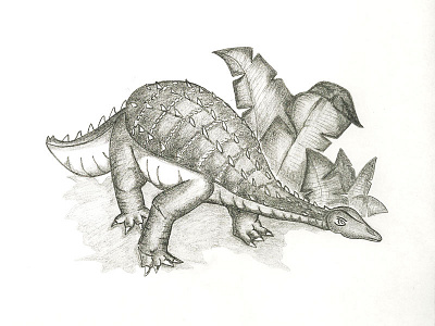 Sketch Scelidosaurus animal art character dino draw drawing graphic illustration moleskine paper pen pencil sketch