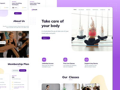 Yoga Landing Page Design branding design digital healthy interface landing page meditation ui user interface web web design yoga