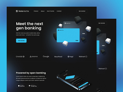 Banking-Landing Page brand branding clean design flat illustration logo ui ux vector