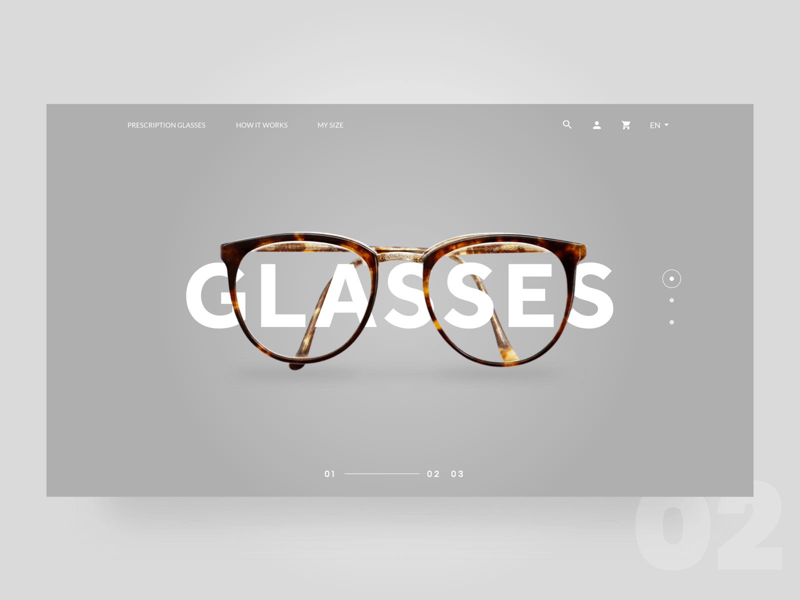 Eyeglasses website design animation design eyeglasses glasses hero hero section pagination paginator web website