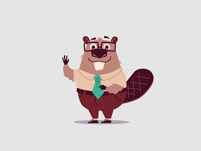 Mr. Beaver design illustration vector