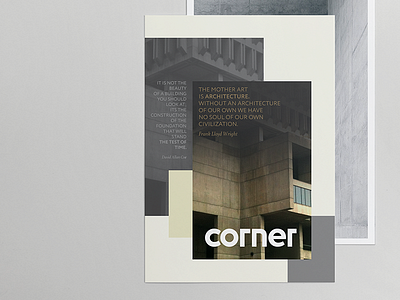 Corner agency architecture branding corner identity lettering logo logotype minimal poster simple typography