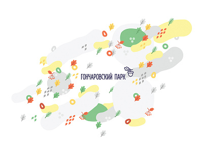 Identity for Goncharovskiy Park abstract bright city color identity illustration kids logo nature park pattern