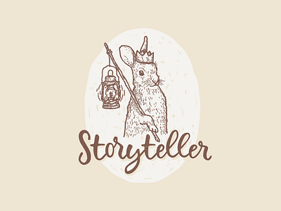 storyteller design hare lamp logo logotype mark rebbit vector