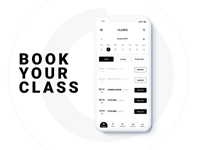 Load booking class app design app ui black and white booking class minimal ui uxui