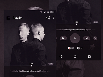 Dark UI Concept android concept dark flat gradient icon interface music nexus player ui ux