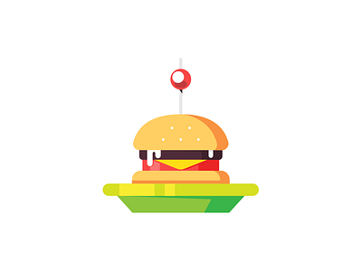 Tasty secret project burger clean flat food icon illustration minimal shadow tasty vector