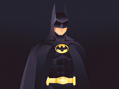 1989 80s batman character cinema dark flat illustration movie retro vector