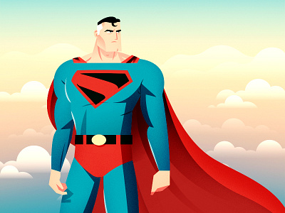 Kingdom Come art character cinema clouds creative dawn hero illustration sky superman vector