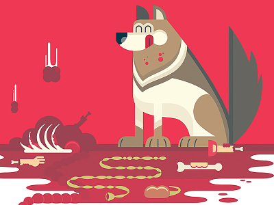 Big Bad Wolf character design illustration vector