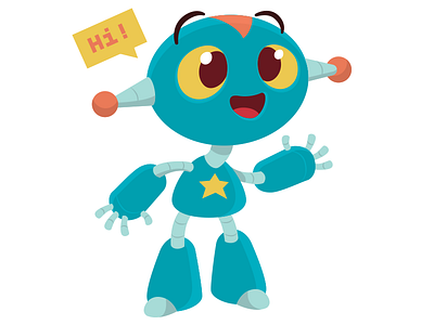 Little Robot character design emoji illustration robot sticker vector