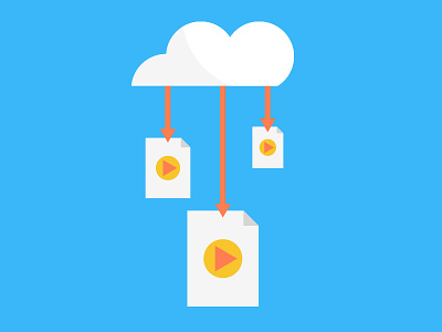 Download from the cloud! cloud flat illustration material design vector