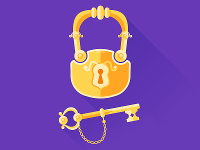 Enter your password flat key lock material password vector vintage