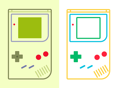 Green & Colored gameboy gaming illustration lineart nintendo vector vectors