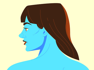 Blue flat illustration vector woman