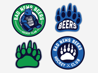 Hockey Shoulder Patches bear beer claw hockey icons league logo patches