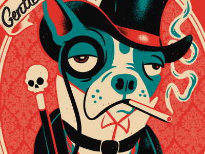 The American Gentleman boston terrier derek deal illustration the black axe