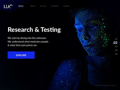 LUC Landing Page creative design landing page research and testing ui design