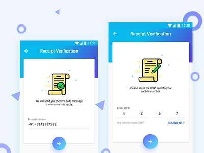 Receipt Verification form interaction mobile form mobile ui otp resend otp verification