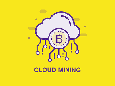 Cloud Mining bitcoin cloud mining cryptocurrency icon illustration
