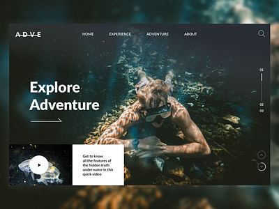 ADVE Landing page adventure sports concept landing page morden ui ui design