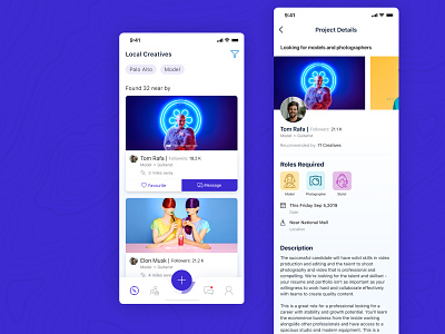 Connective Landing and Project detail page branding concept influencer landing page mobile app social app social network socialmedia