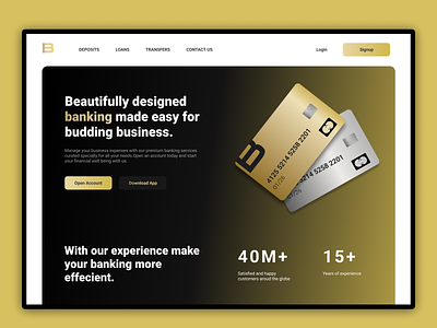Banking Website for Business bank banking business dark theme design fintech graphic design motion graphics ui user experience user interface ux design website