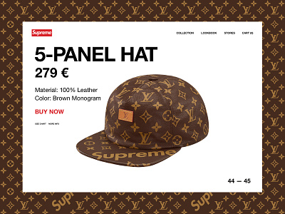 Louis Vuitton X Supreme 5 Panel Hat Brown