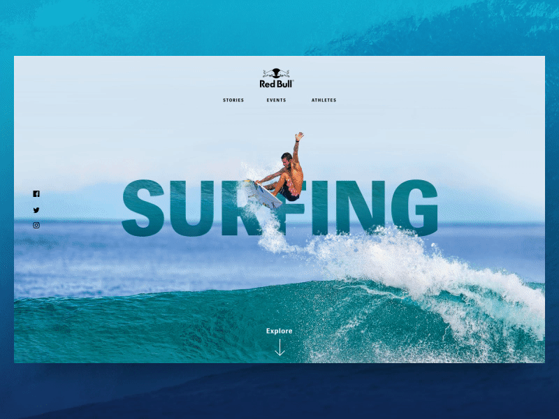 Red Bull Surfing - Landing Page animation gif landingpage parallax redbull surf ui website