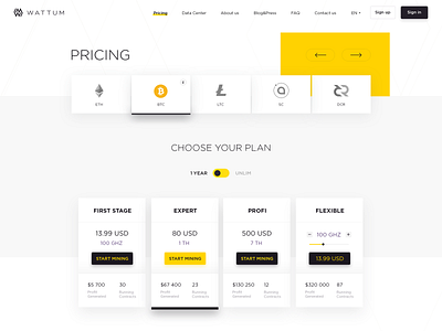 Pricing page