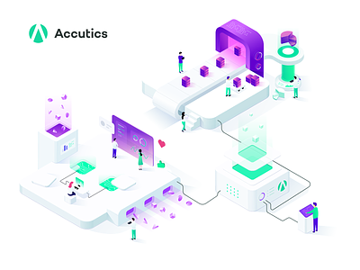 Accutics Services illustration blockchain capital code creator database illustration logo platform social statistics vector