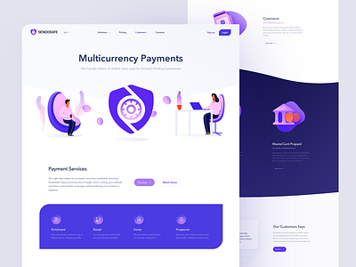 SendoSafe Landing Page bank blockchain branding capital design graphicdesign icon illustraor illustration landing logo logodesign mastercard payment vector visa web