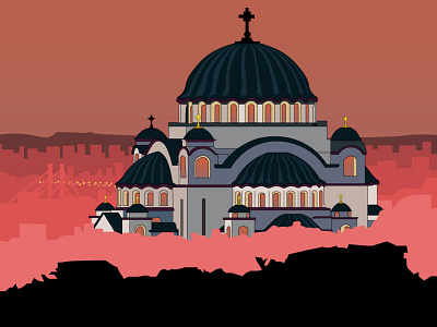 Temple of Saint Sava design graphic design illustration illustration art