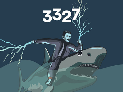 Tesla&Shark design graphic design illustration