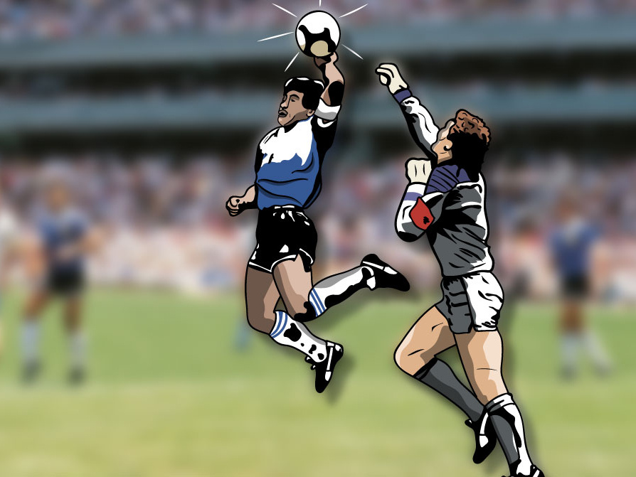 The Hand of God Goal by Nikola Sekić on Dribbble
