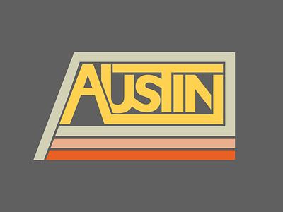 Austin Retro Stripes atx austin austin texas branding city branding design flat illustration illustrator lettering logo minimal retro retro design shirt design stripes type typography vector yellow