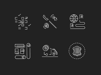 Kravczyk Icon Set dark icon set icons linear logistics pictograms