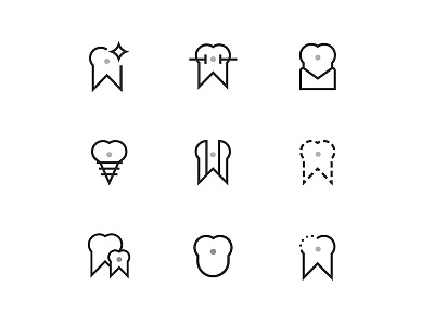 Dentosfera Icon Set dentist icon set icons linear pictograms
