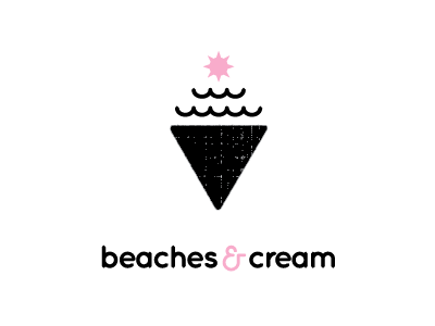 Ice cream shop logo sketch beaches black ice cream logo pink