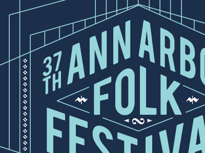Folk Fest Poster Revised ann arbor blue festival lines music