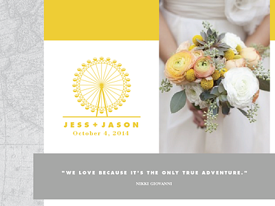 ferris wheel wedding mark ferris wheel gray invitations stamp yellow