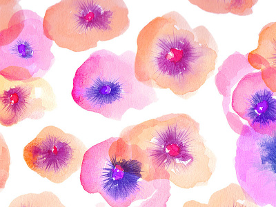 Poppy Watercolor flowers gardenofedin pattern pink poppies purple translucent watercolor