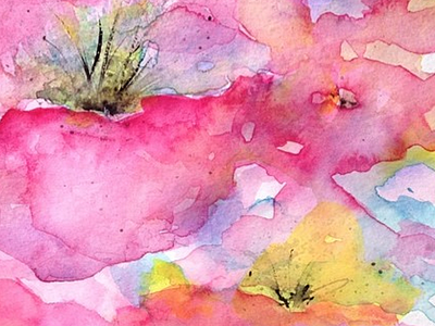 watercolor detail abstract blend colors flowers painting pink watercolor