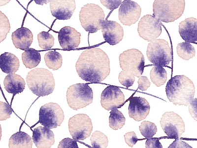 nude berries abstract berry garden pattern silver dollars watercolor