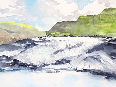Iceland Watercolor ice iceland illustration landscape mountains painting watercolor