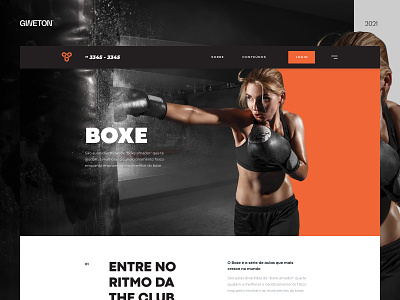 The club website boxe design gym interface minimal page ui ux website