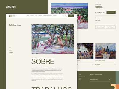 Galeria de Arte Silvânia Tamer Website design interface minimal page ui ux website