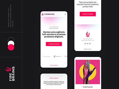 Firebrains Site - Mobile interface minimal mobile page ui ux