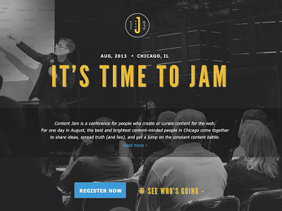 Content Jam splash page web